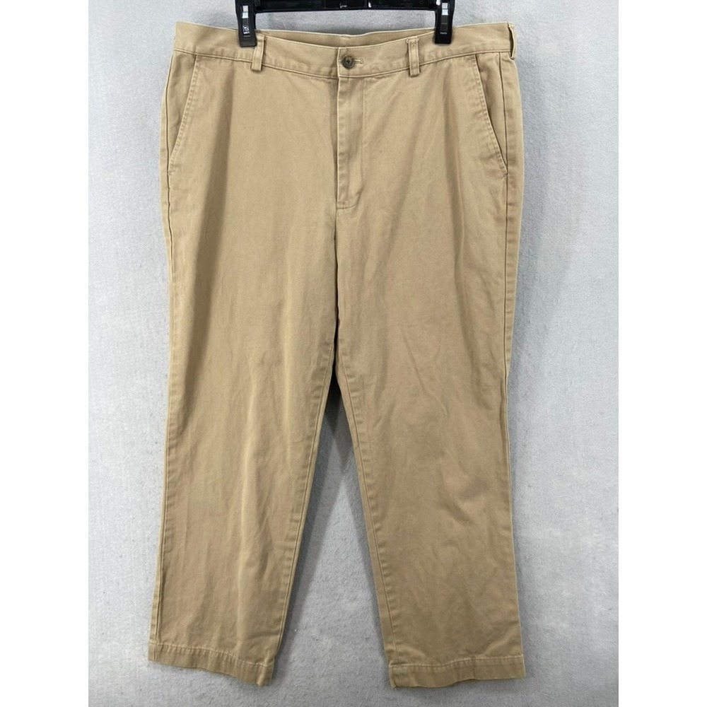 Brooks Brothers 346 Pants Mens 38x30 Khaki‎ Chino  Cotton Flat Front Classic Fit